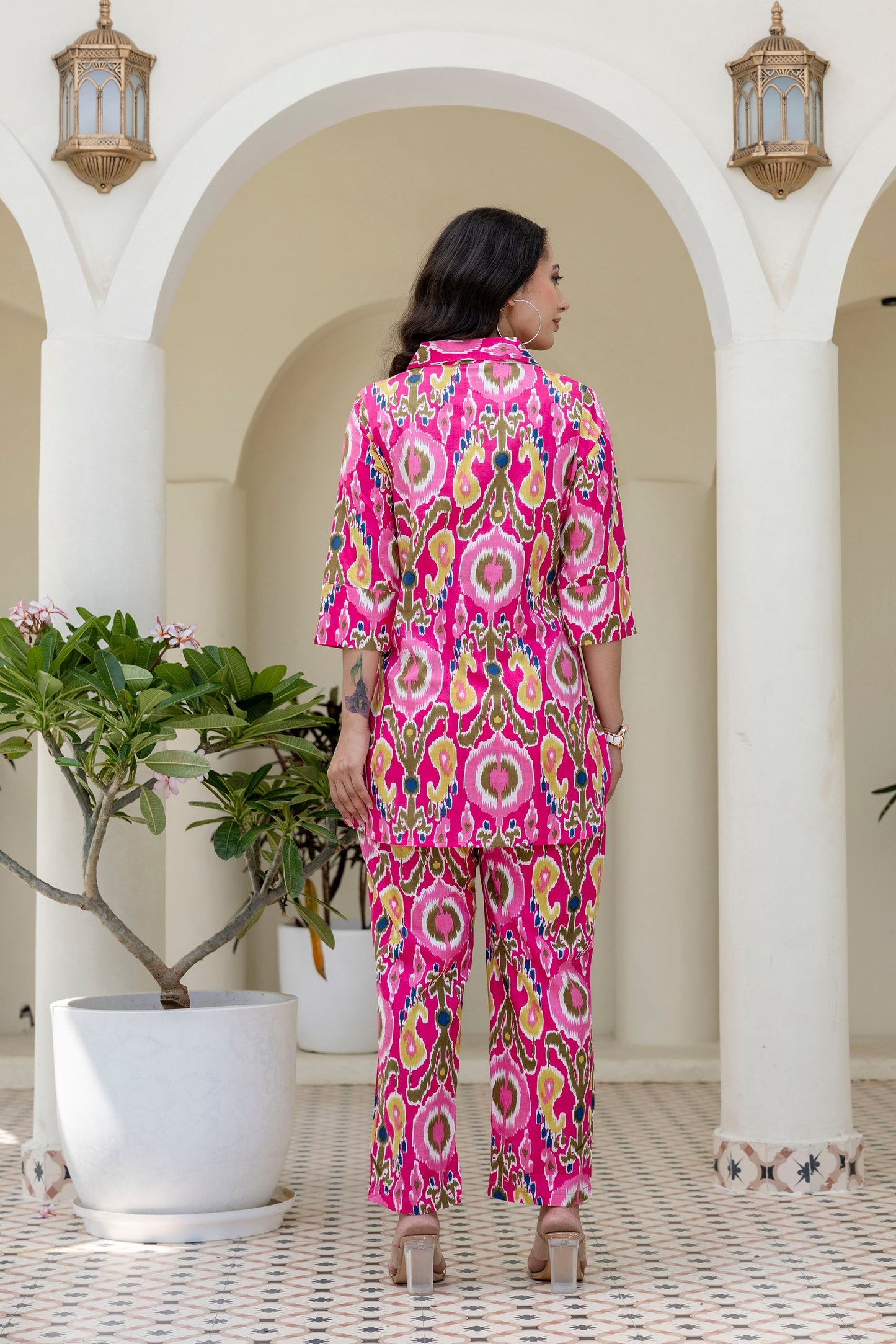 Whimzicle Pink Abstract Cotton Co-ord Set