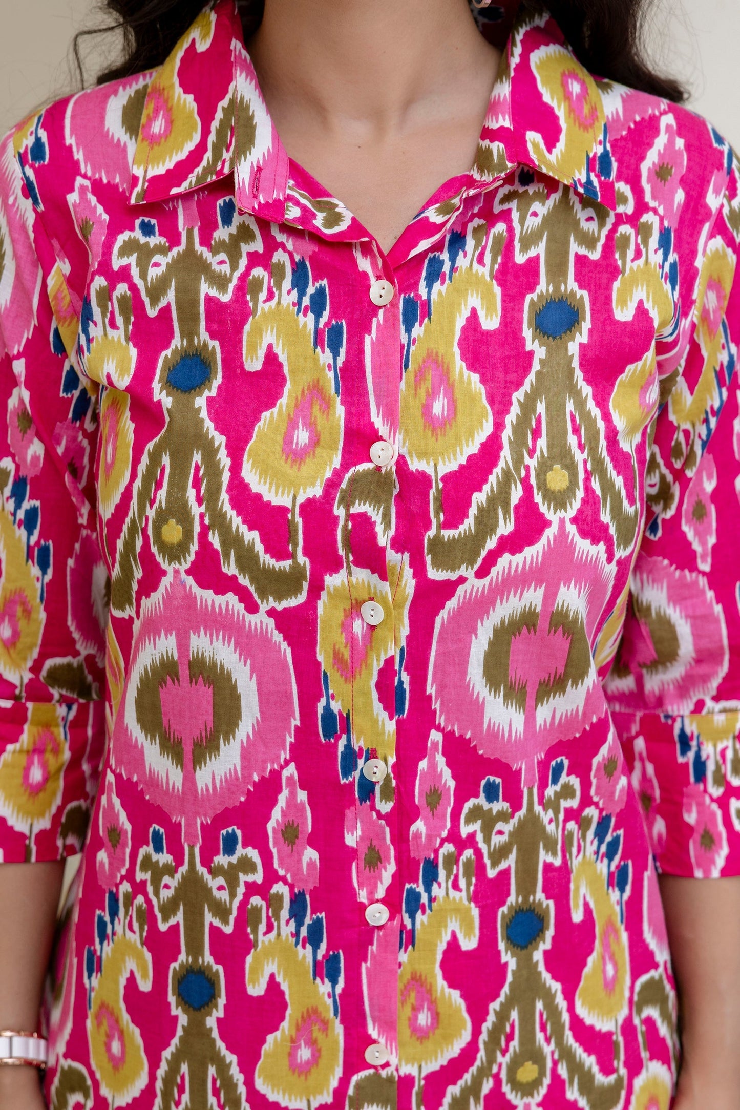 Whimzicle Pink Abstract Cotton Co-ord Set