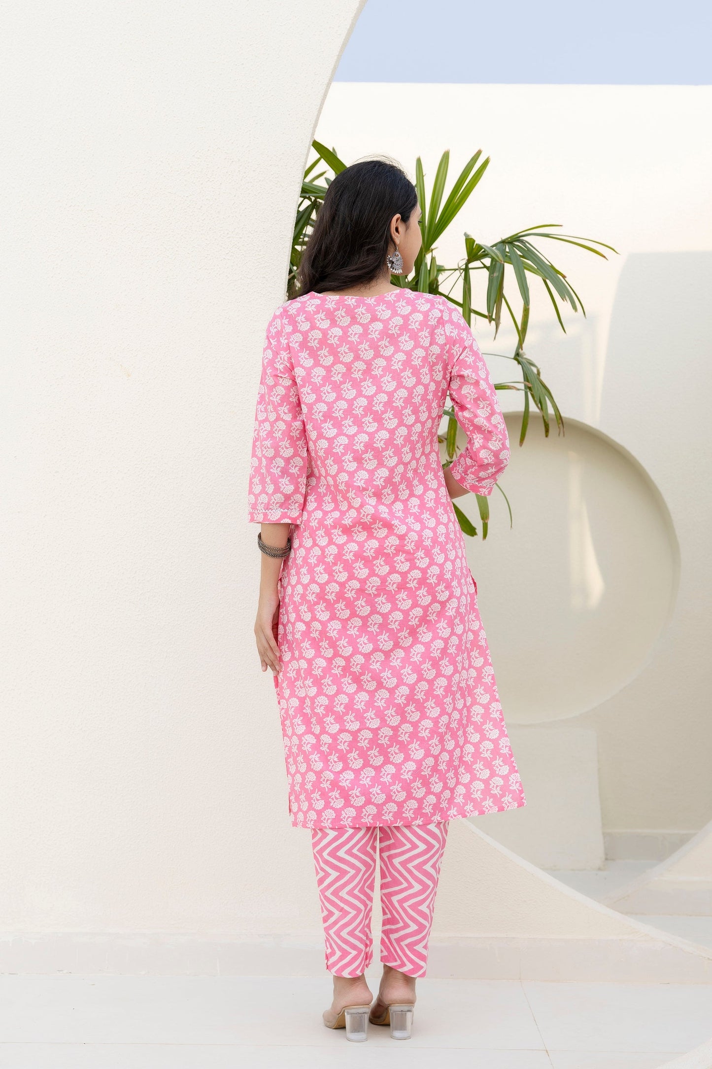 Rose Floral Cotton Dupatta Set