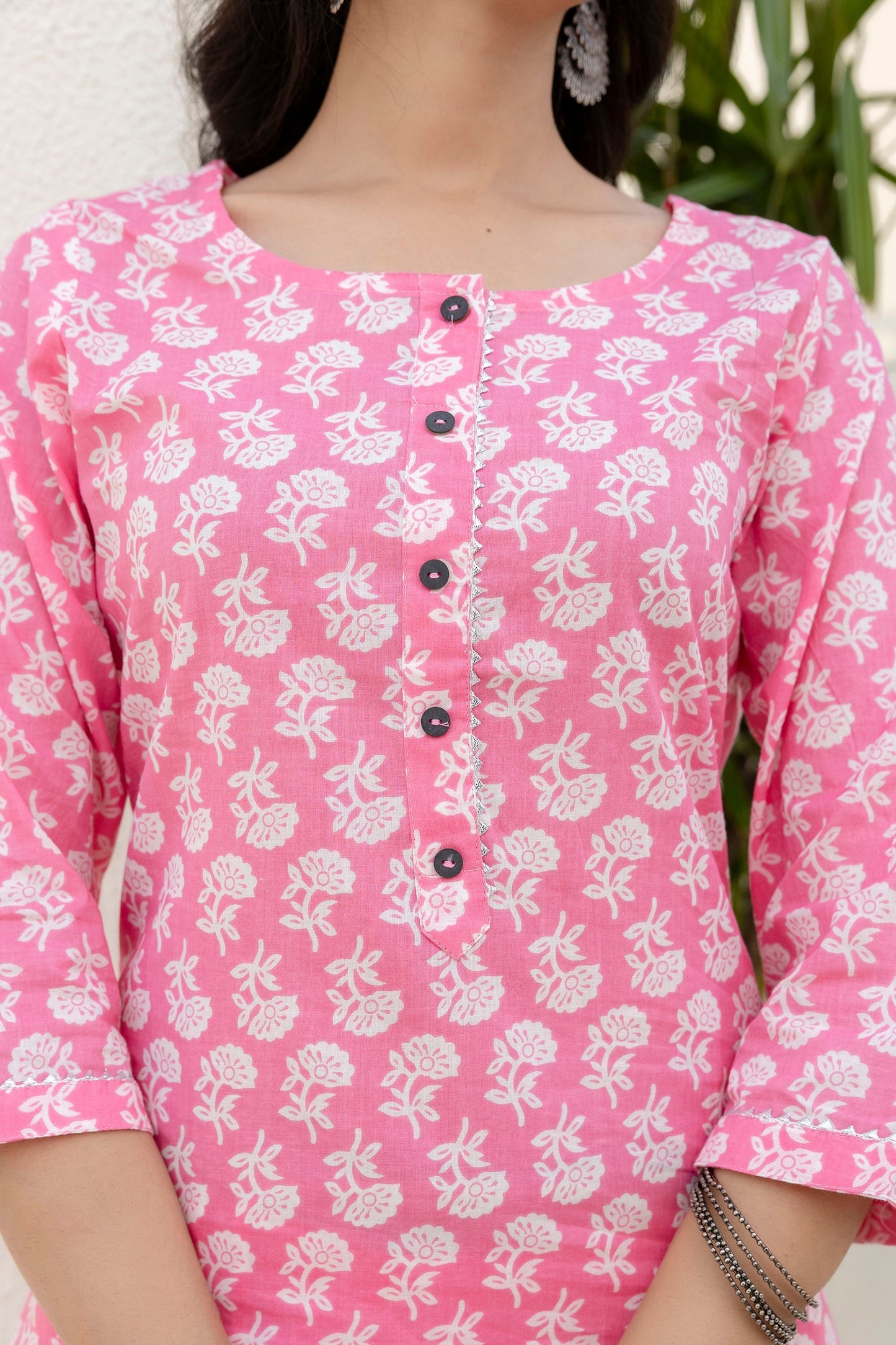 Rose Floral Cotton Dupatta Set