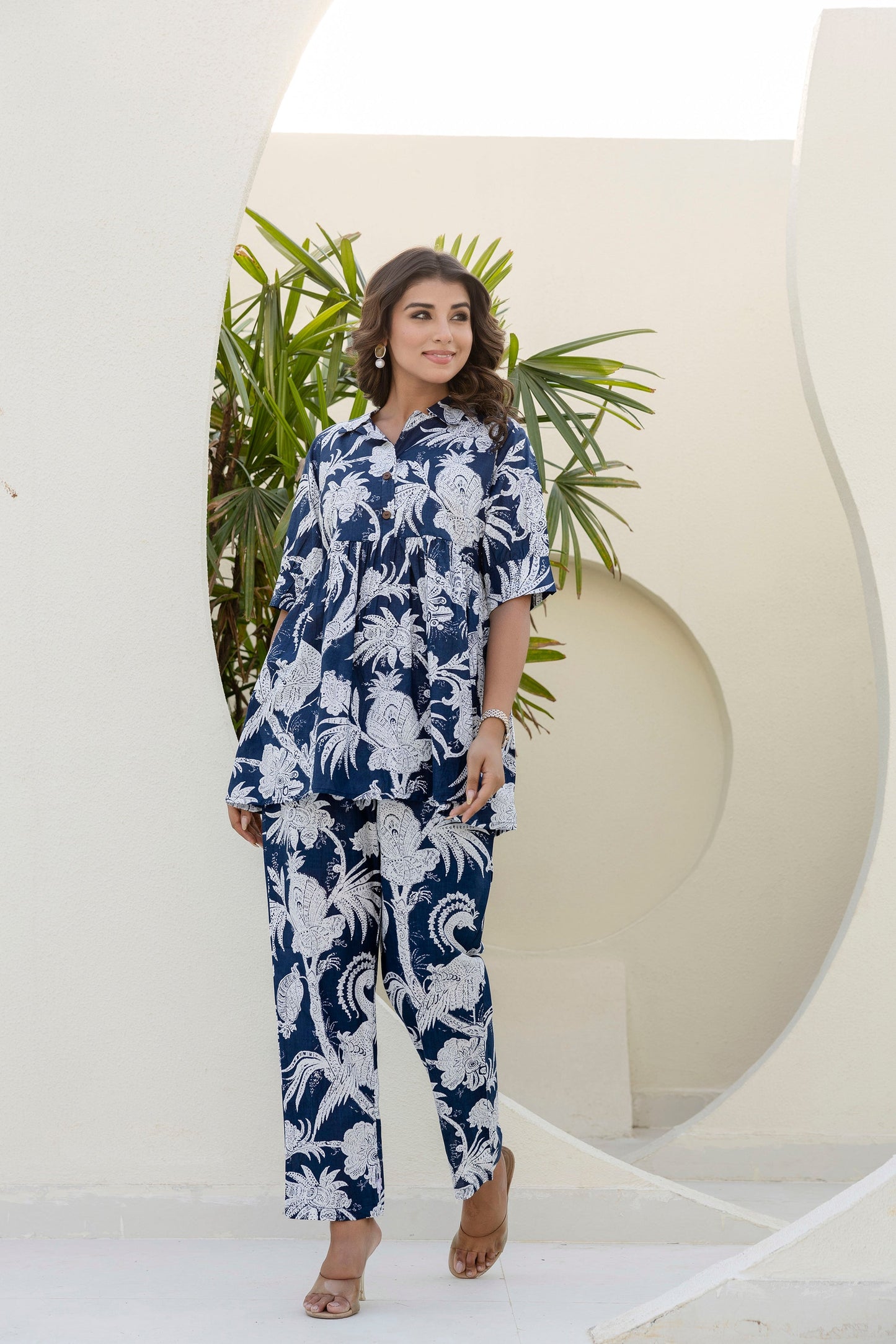Frostpetal Azure Cotton Co-ord Set