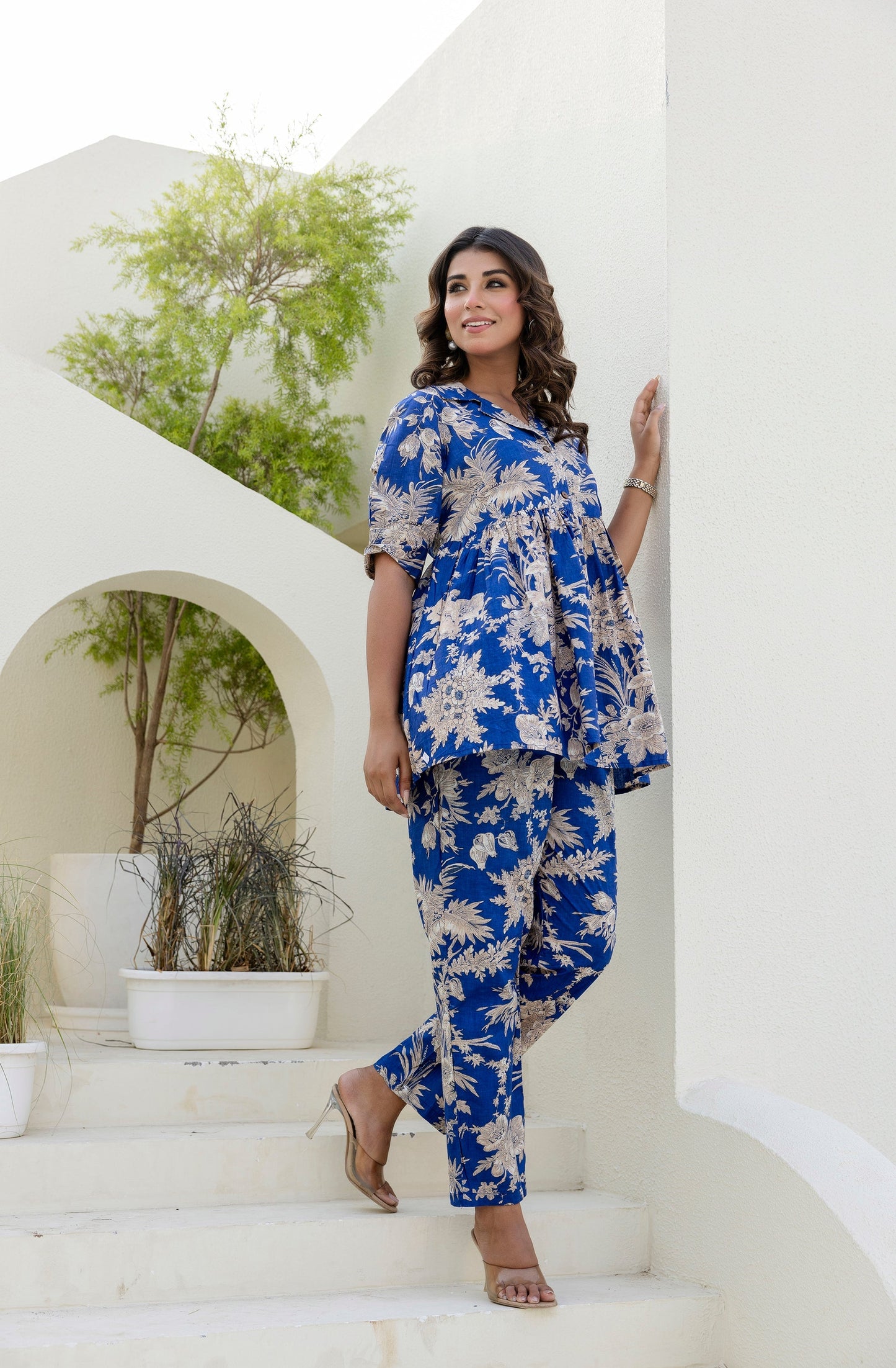 Cloudblush Blue Floral Co-ord Set
