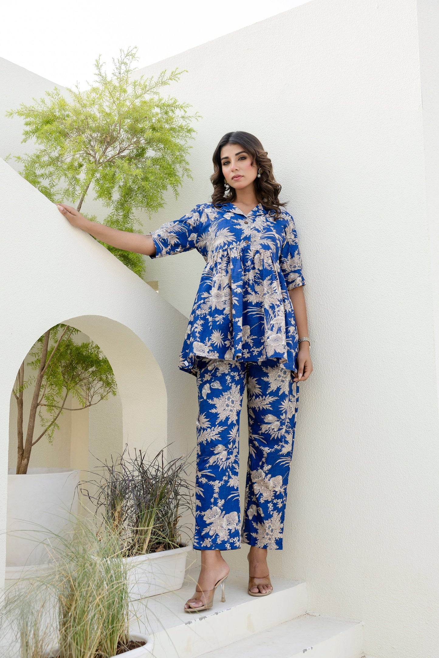 Cloudblush Blue Floral Co-ord Set
