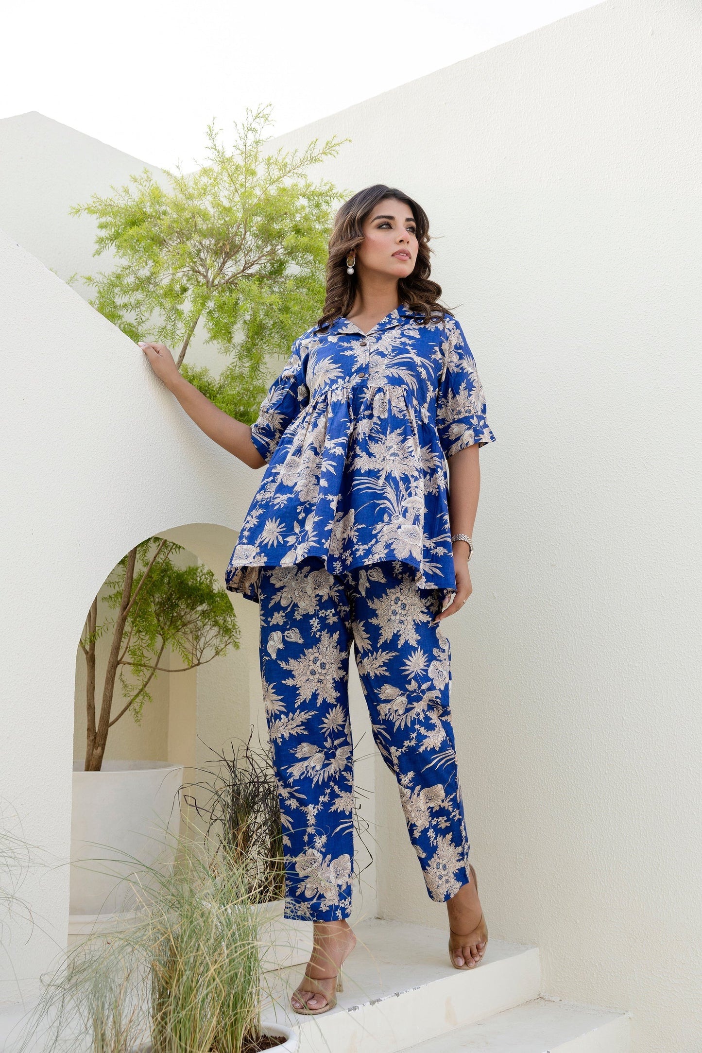 Cloudblush Blue Floral Co-ord Set