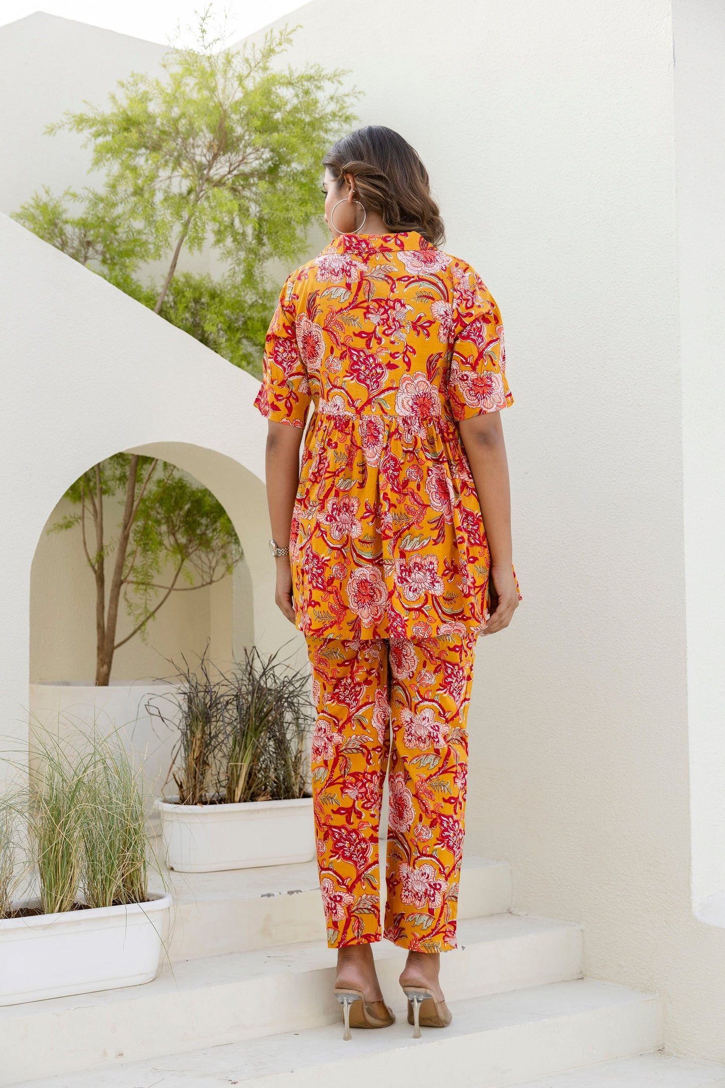 Sunflare Bloom Cotton Co-ord Set