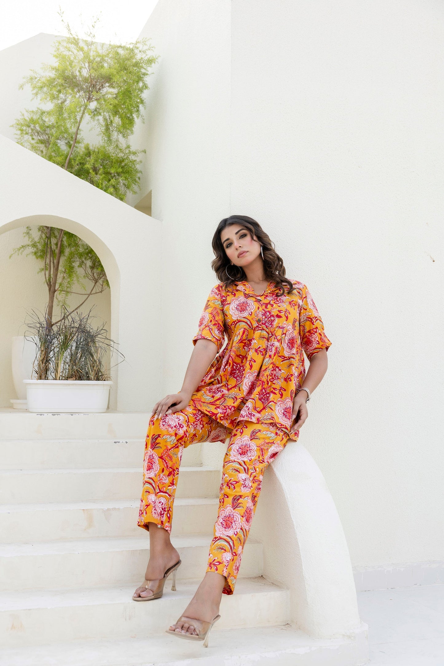 Sunflare Bloom Cotton Co-ord Set