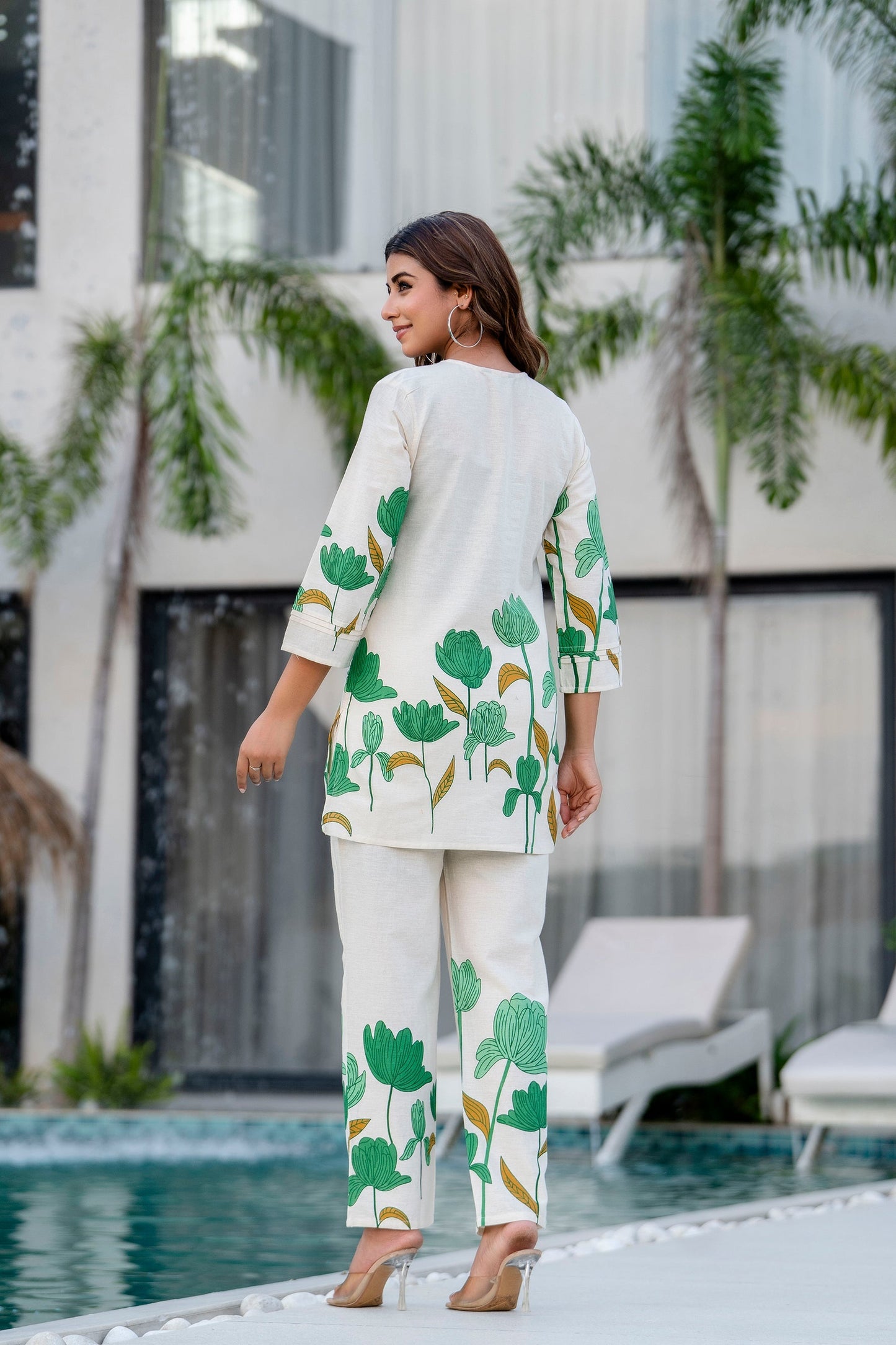 Lotus Whisper Ivory Cotton Flex Co-ord Set