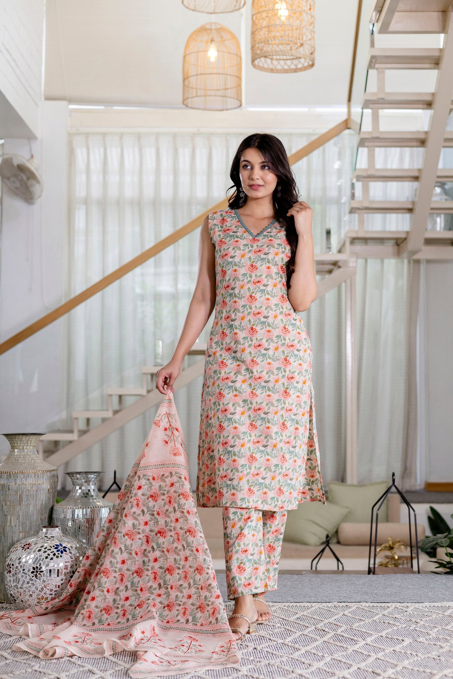 Pearldawn Cotton Dupatta Set