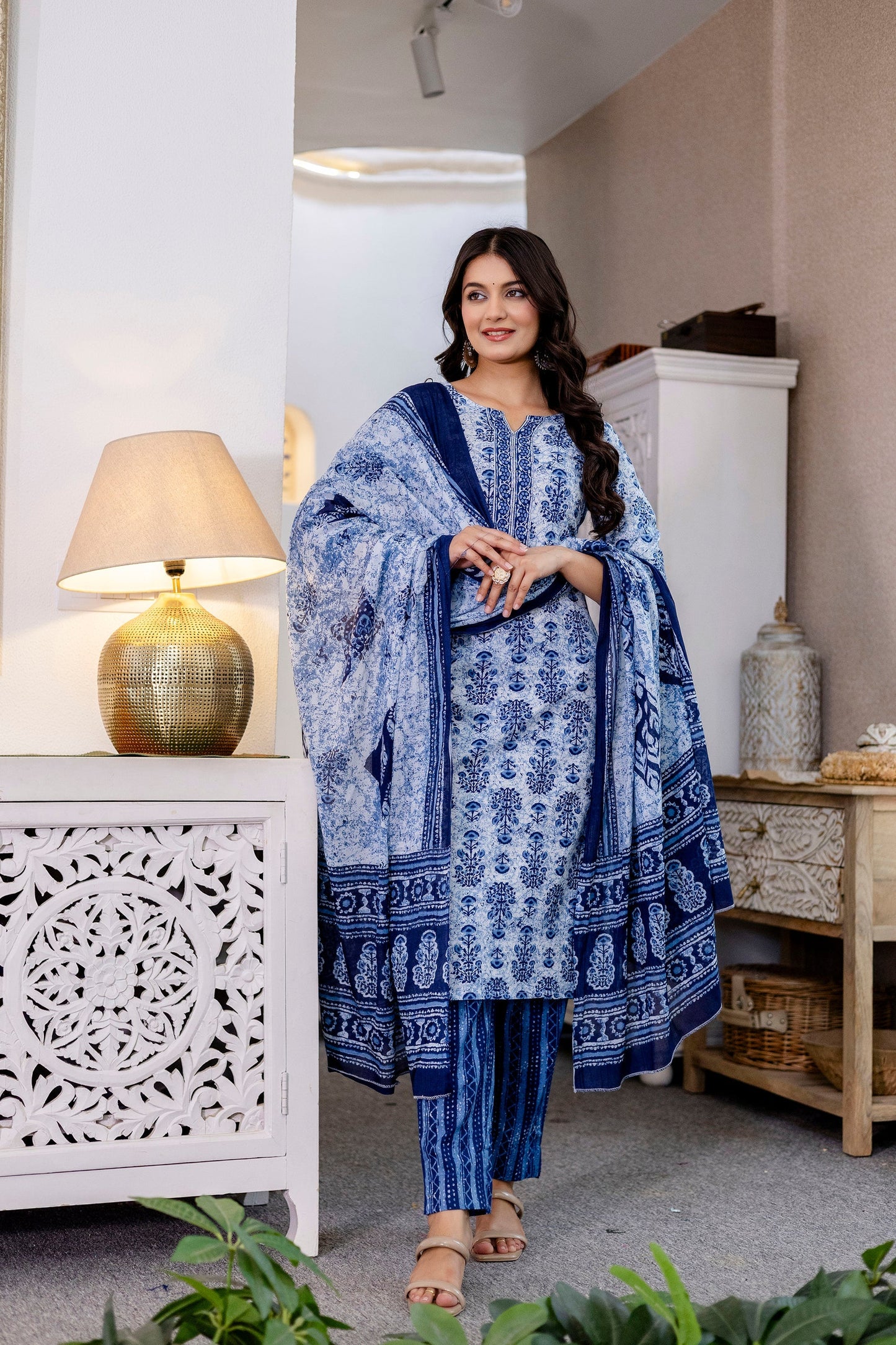 Skytrace Cotton Dupatta Set