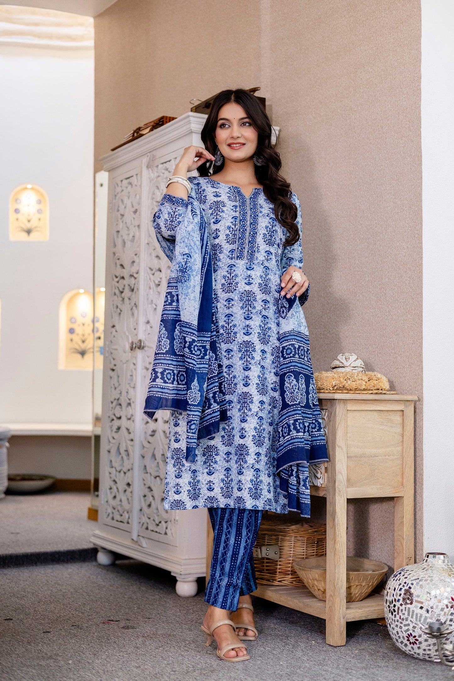 Skytrace Cotton Dupatta Set