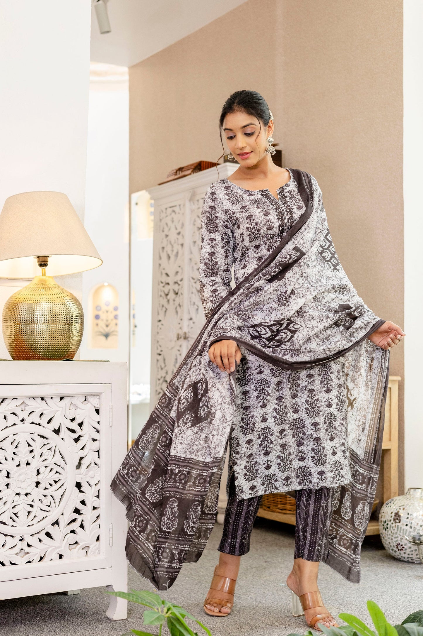 Shadowwhirl Cotton Dupatta Set
