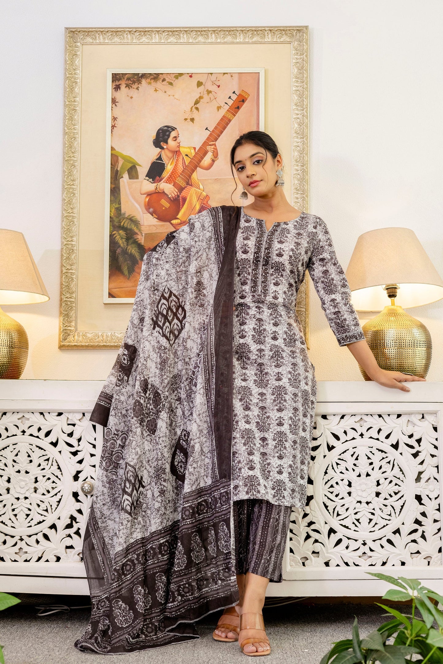 Shadowwhirl Cotton Dupatta Set