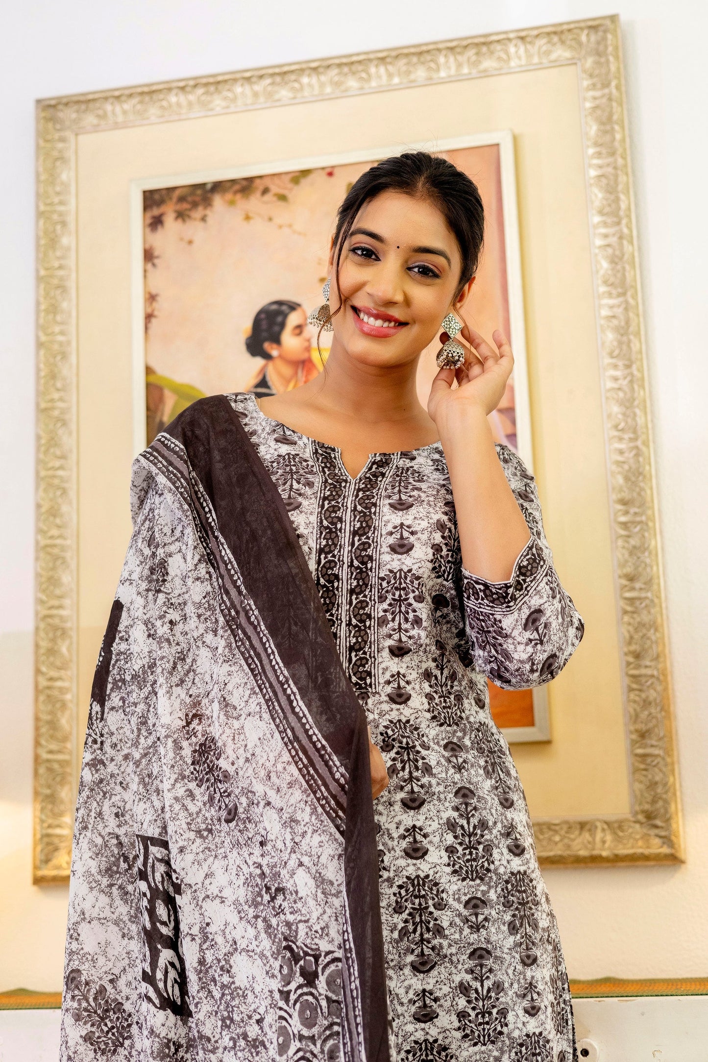 Shadowwhirl Cotton Dupatta Set