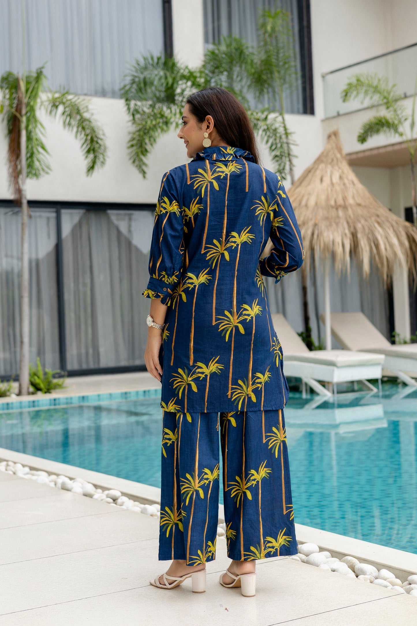 Bloomrift Blue Cotton Co-ord Set