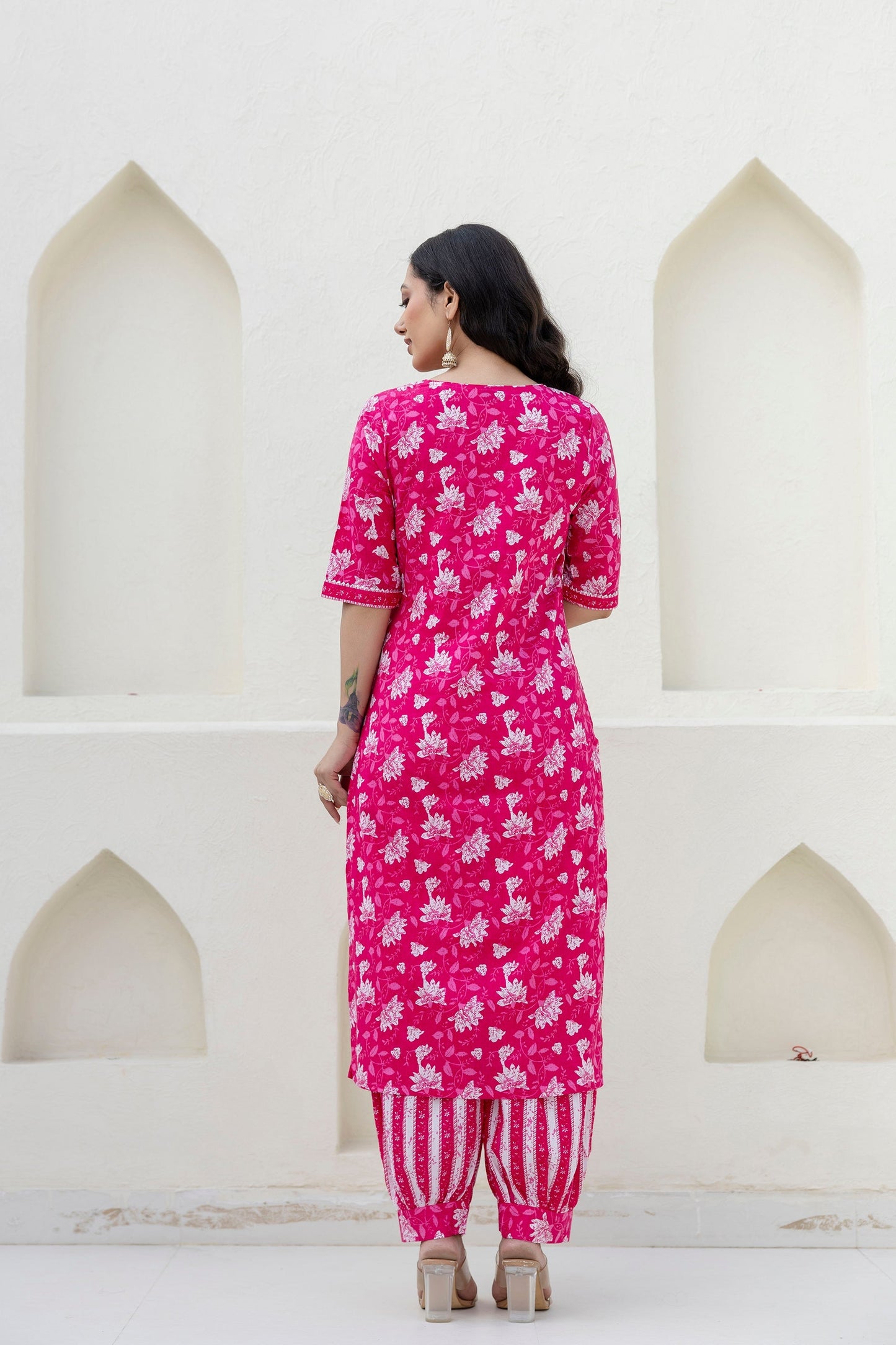 Blushvine Pink Cotton Dupatta Set
