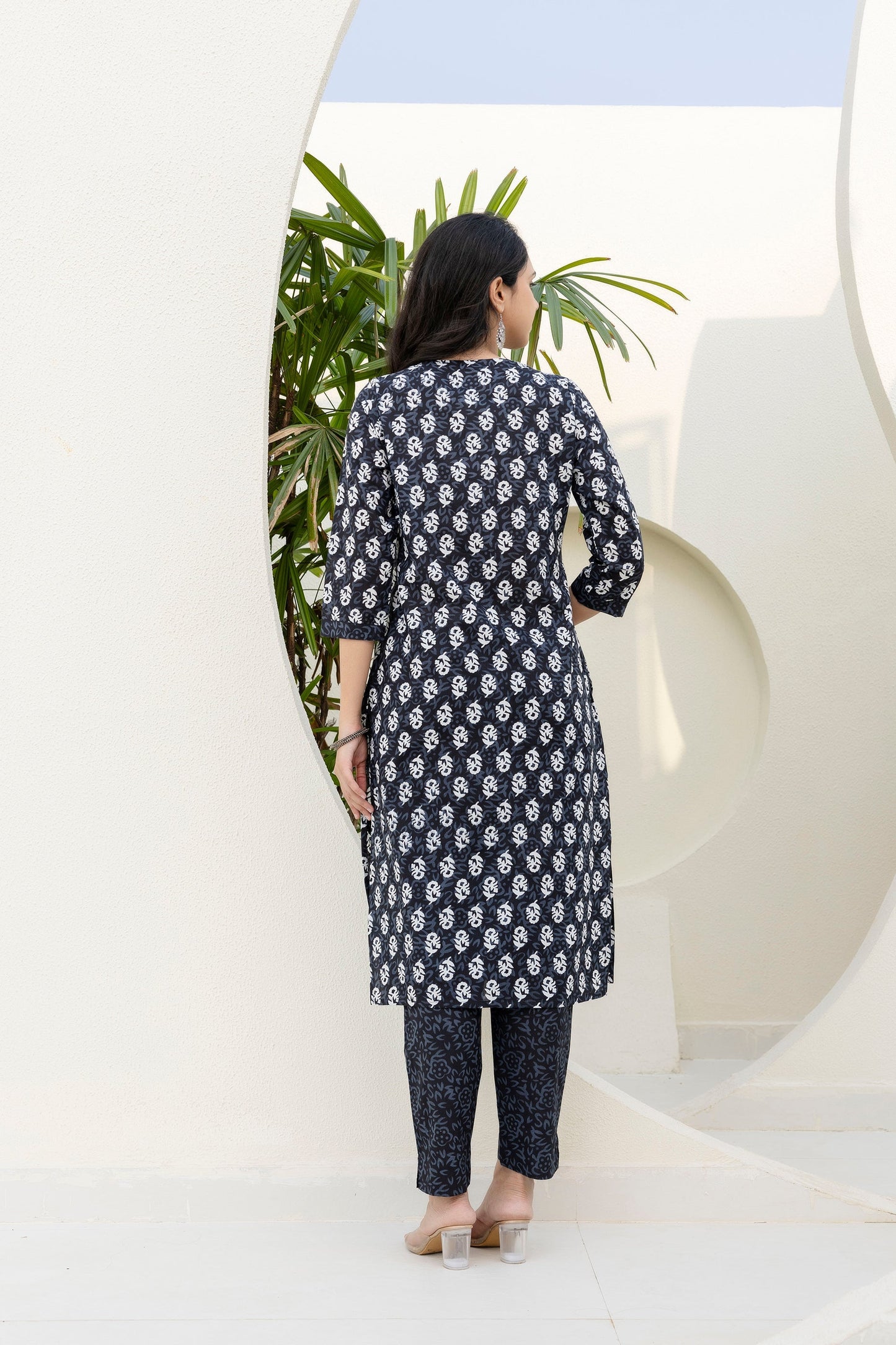 Charcoal Ease Cotton Dupatta Set