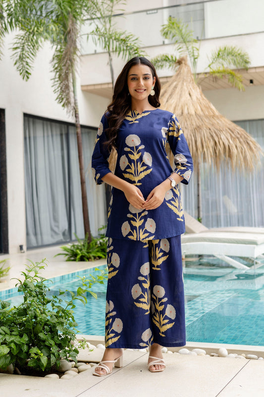 Blue Dusk Cotton Co-ord Set