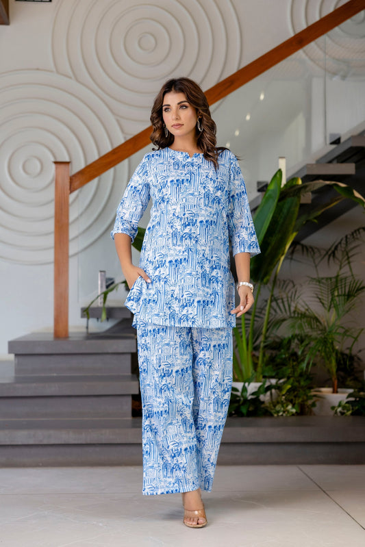 Featherlight White Cotton Co-ord Set