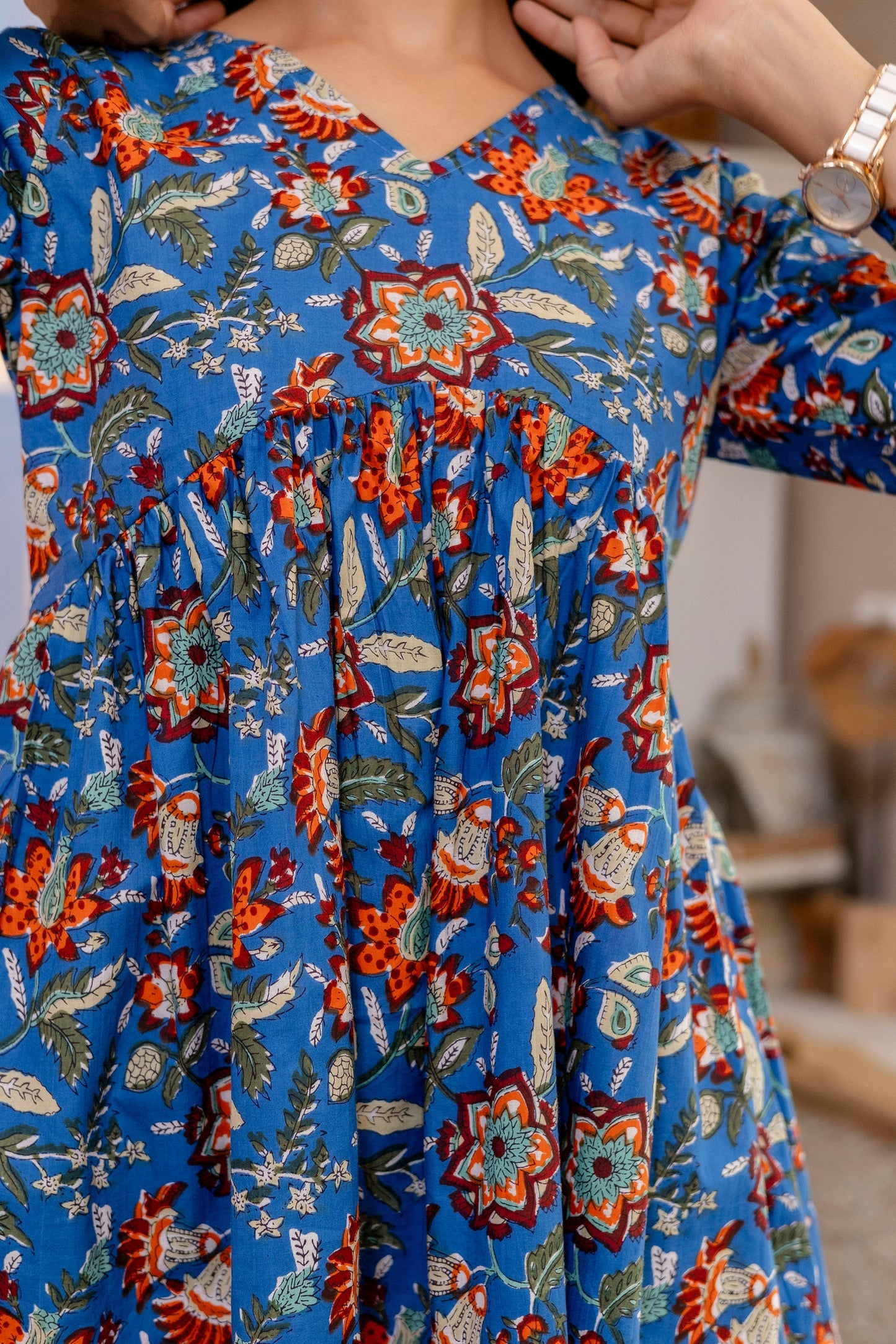 Blue Petal Grove Cotton Top