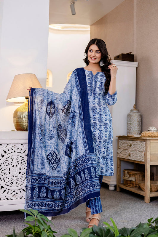 Skytrace Cotton Dupatta Set