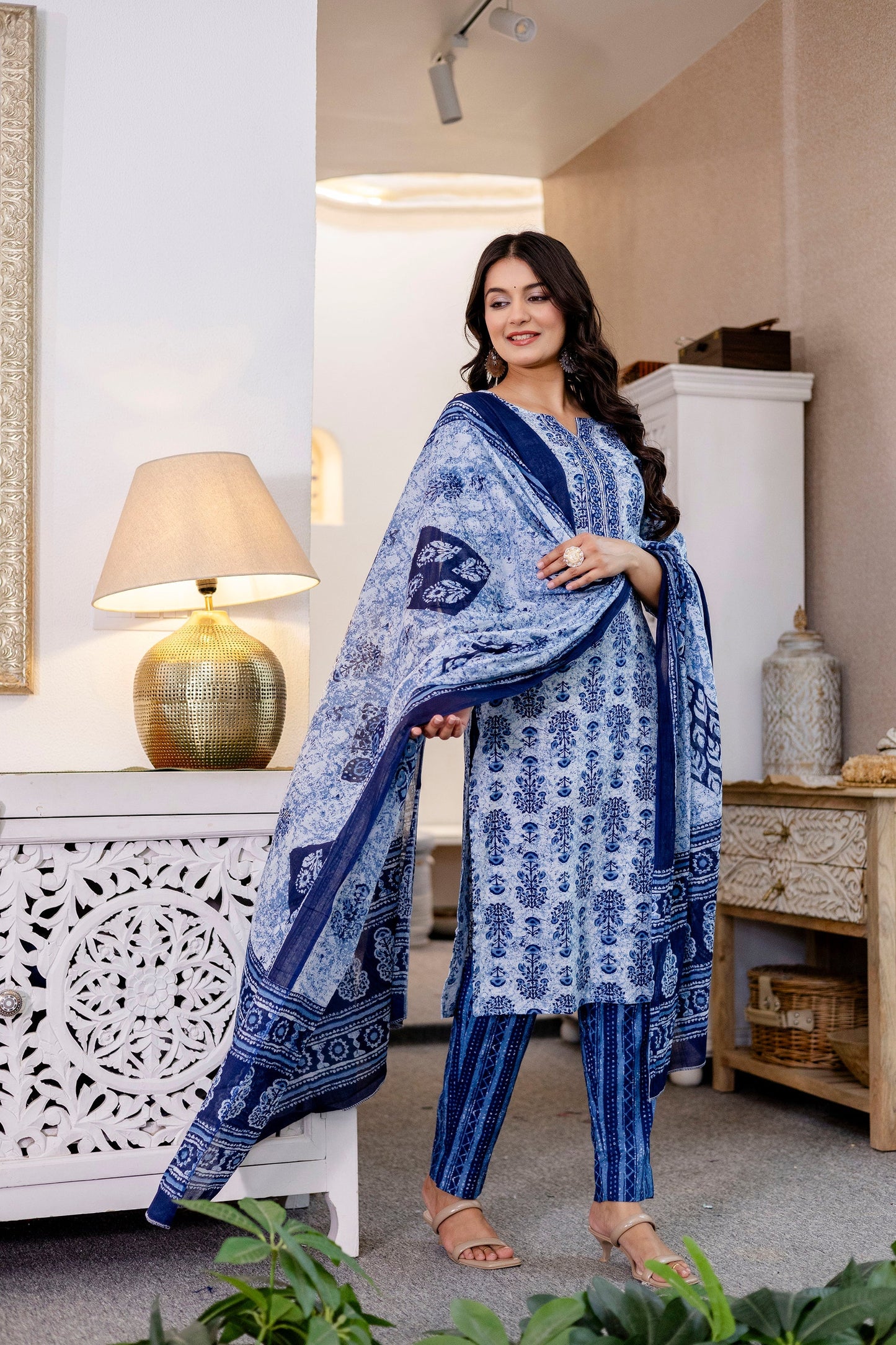 Skytrace Cotton Dupatta Set