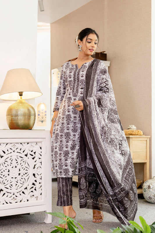 Shadowwhirl Cotton Dupatta Set