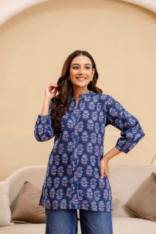 Nocturne Charm Cotton Printed Top