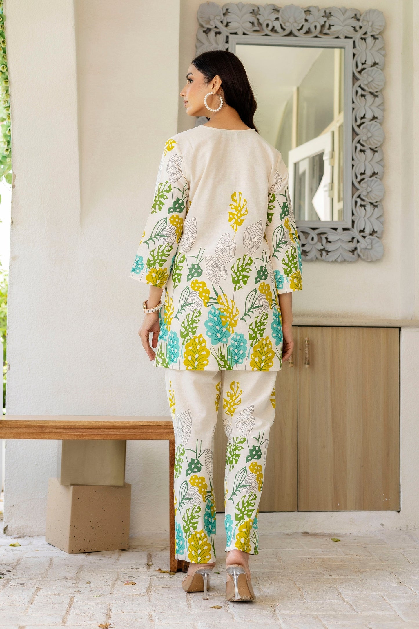 Porcelain Drift Off-White Cotton Flex Co-ord Set