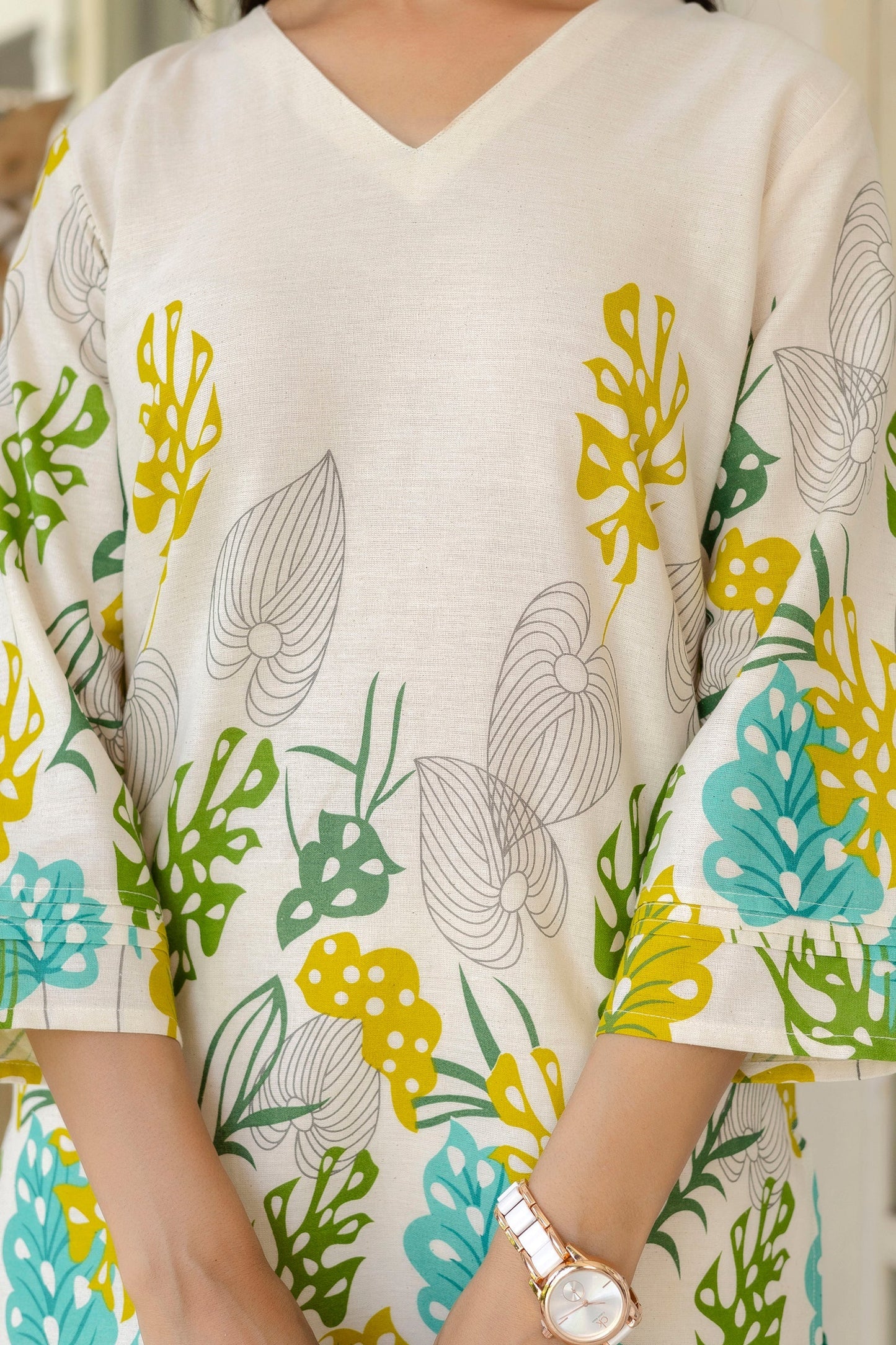 Porcelain Drift Off-White Cotton Flex Co-ord Set