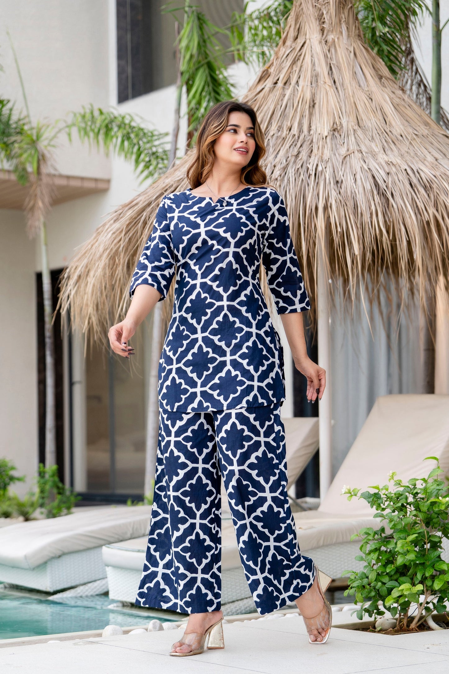 Azurestroke Cotton Co-ord Set